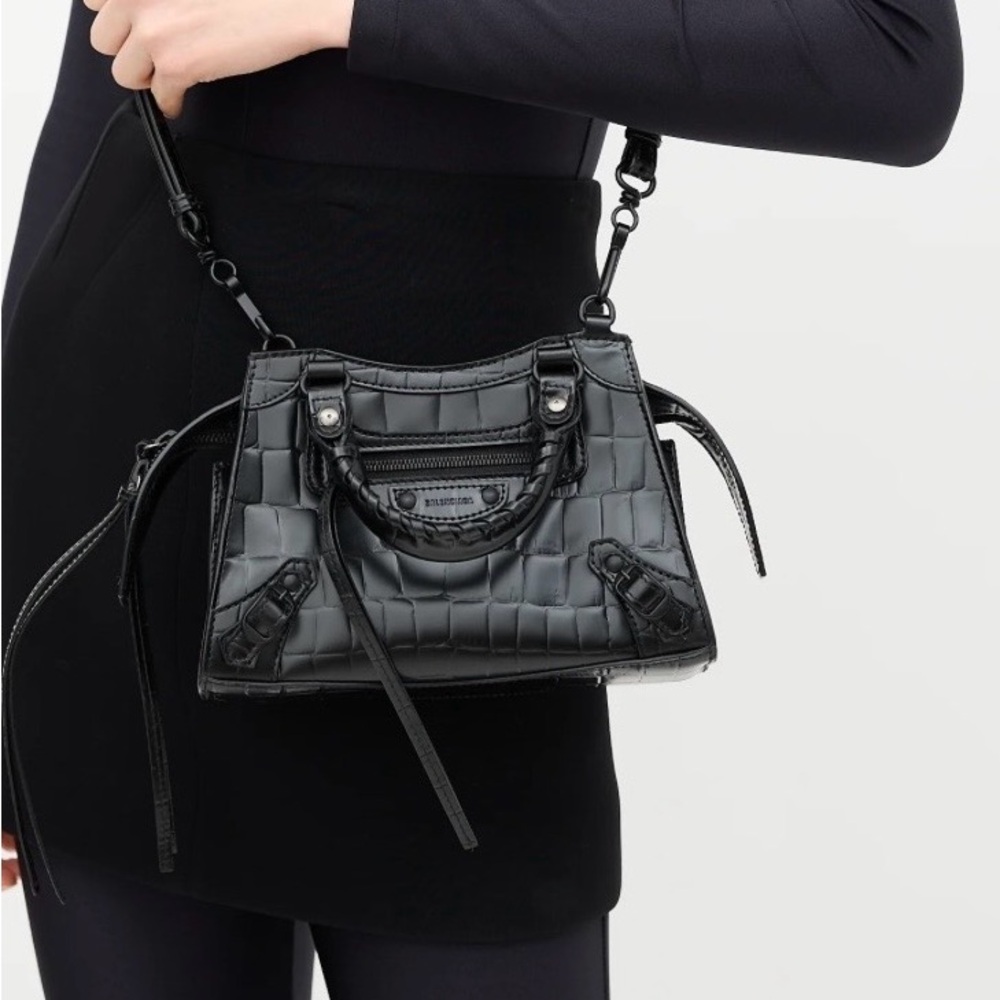 Authentic Balenciaga Neo classic city Croc effect bag